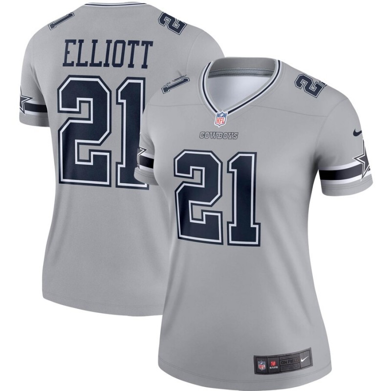 women Dallas Cowboys #21 Elliott Nike grey Limited NFL Jersey->jacksonville jaguars->NFL Jersey